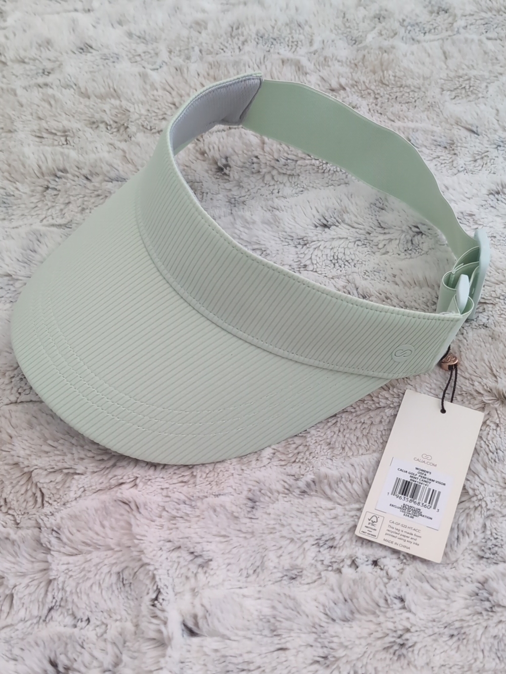 CALIA Mint Candy Ribbed Golf Performance Visor